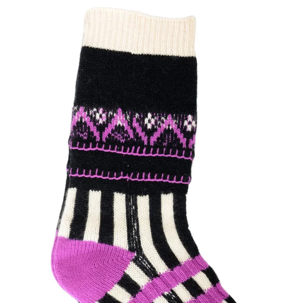 Burberry Wool Cashmere Multi-Color Patchwork Socks - Picture 2 of 4